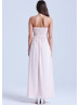 Chiffon Strapless Beads Long Prom Dress 